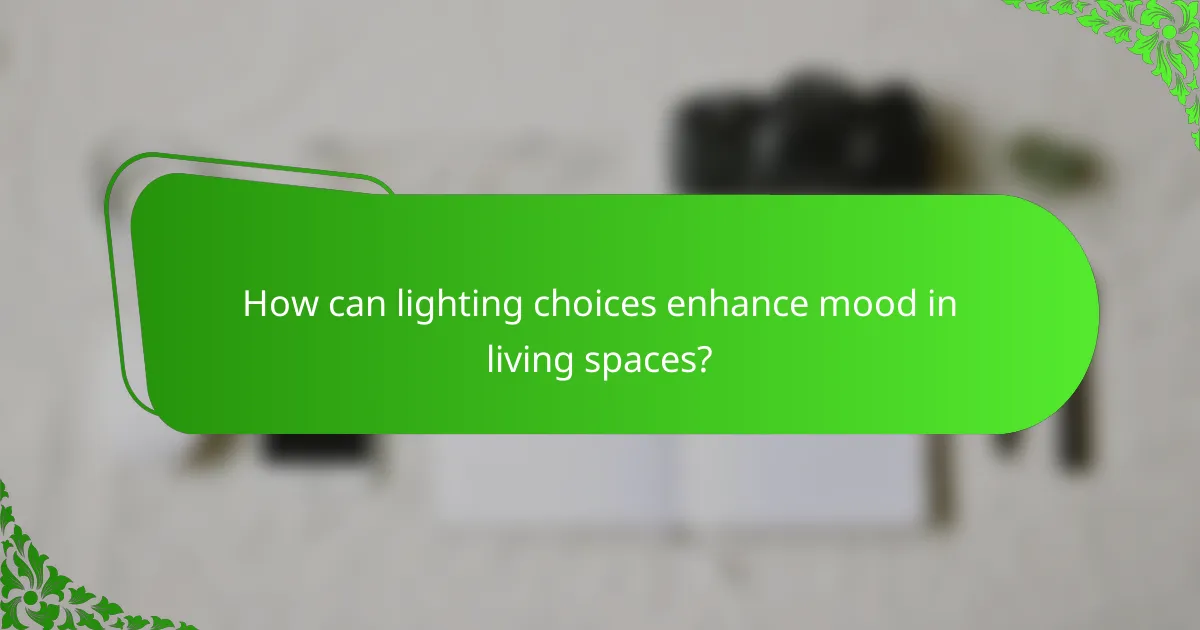 How can lighting choices enhance mood in living spaces?