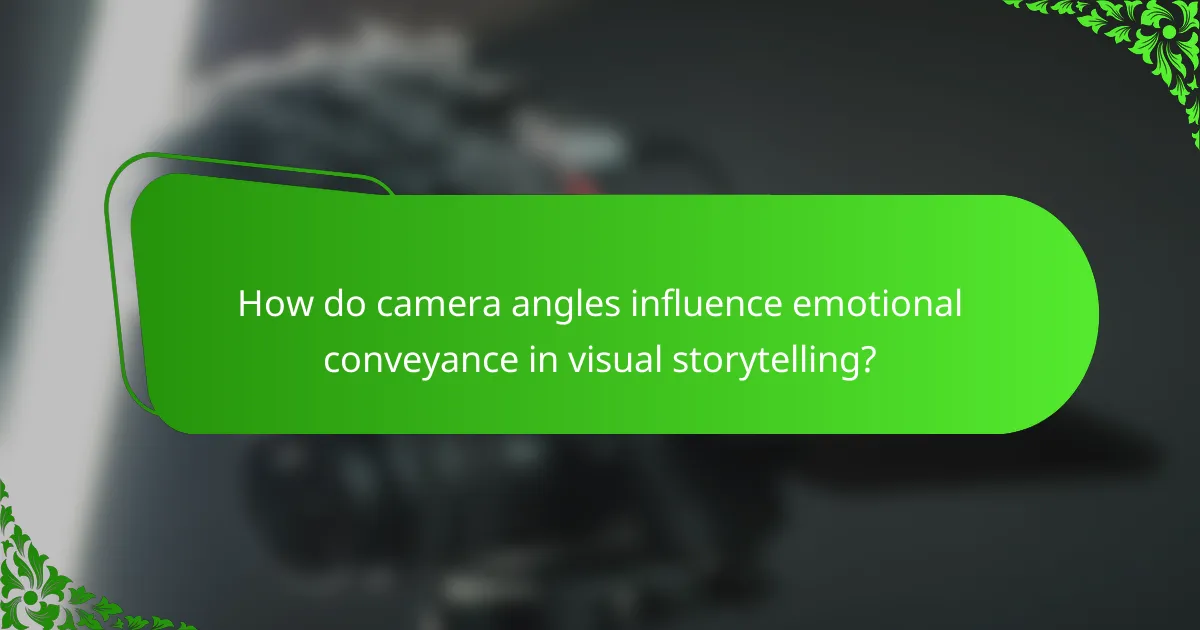 How do camera angles influence emotional conveyance in visual storytelling?